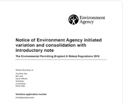 Notice of Environment Agency